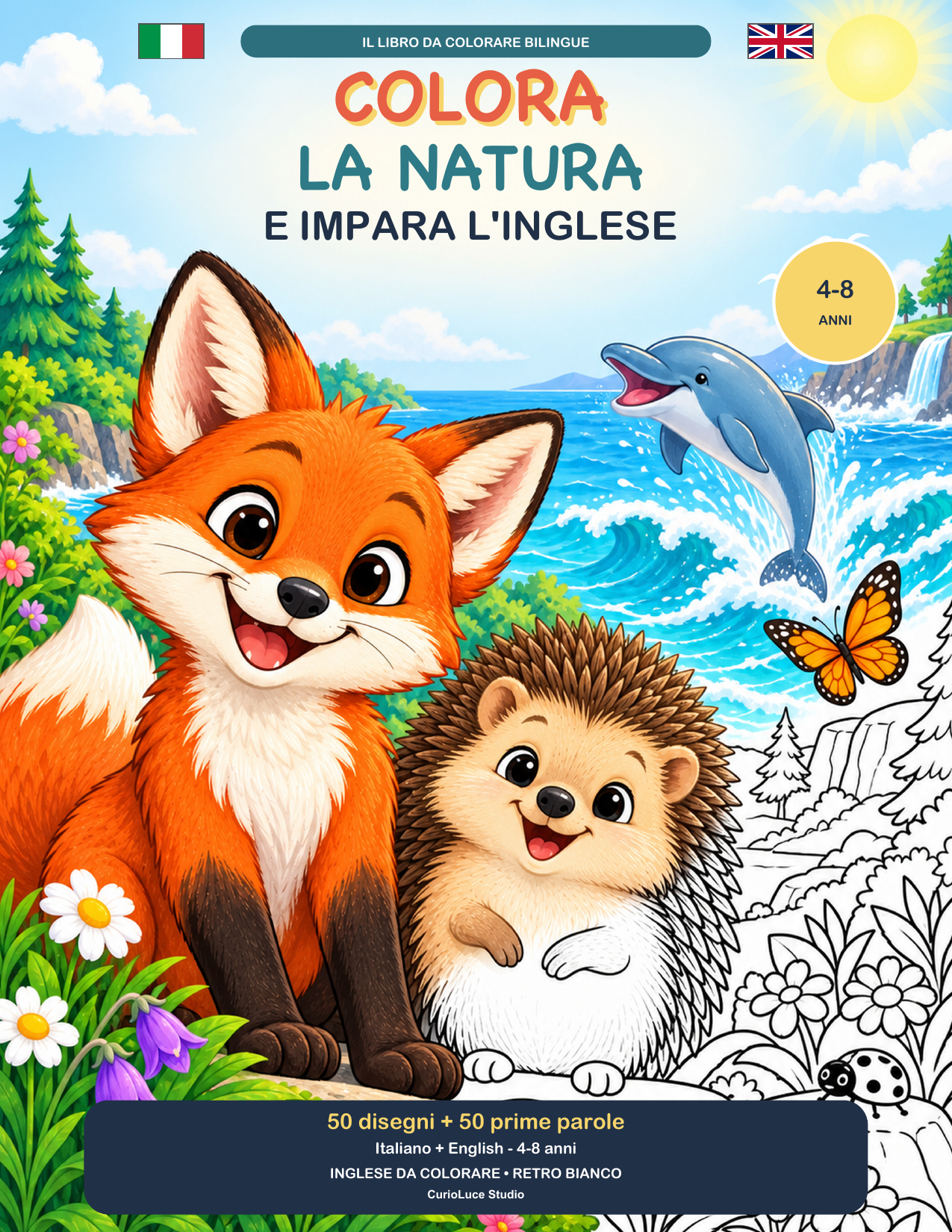 Copertina del libro Colora la natura e impara l'inglese